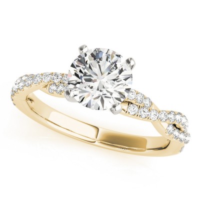 14k Gold Diamond Twisted Bypass Engagement Ring (0.19ct)