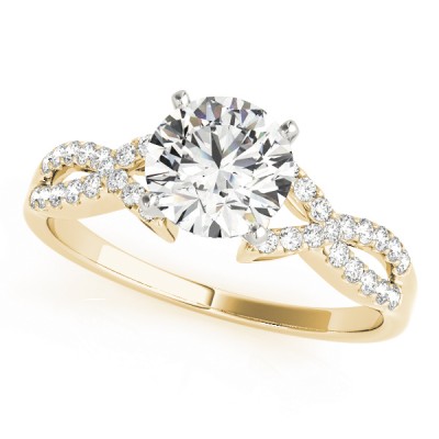 14k Gold Bypass Diamond Twisted Engagement Ring (0.17ct)