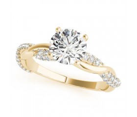 14k Gold Twist Diamond Engagement Ring (0.40ct)