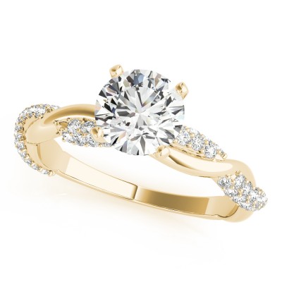 14k Gold Twist Diamond Engagement Ring (0.40ct)