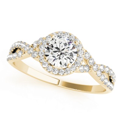 14k Gold Diamond Twisted Halo Engagement Ring (0.26ct)