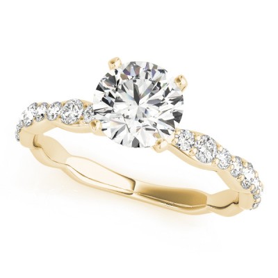 14k Gold Diamond ZigZag Single Row Engagement Ring (0.29ct)