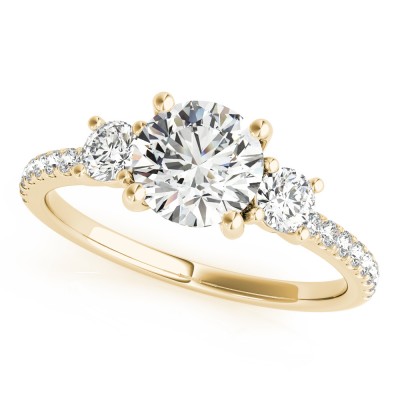 14k Gold Diamond Three Stone Engagement Ring (0.40ct)