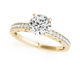 14k Gold Vintage Style Diamond Engagement Ring (0.14ct)