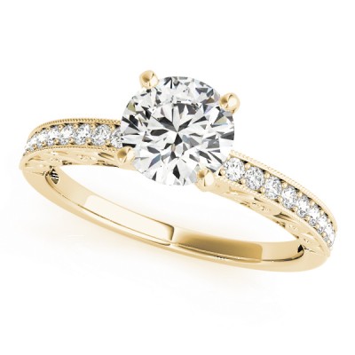 14k Gold Vintage Style Diamond Engagement Ring (0.14ct)