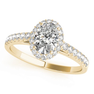 14k Gold Oval Halo Diamond Engagement Ring (0.29ct)