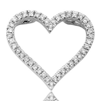 14K Diamond Heart Shaped Slide Pendant (0.15ct)