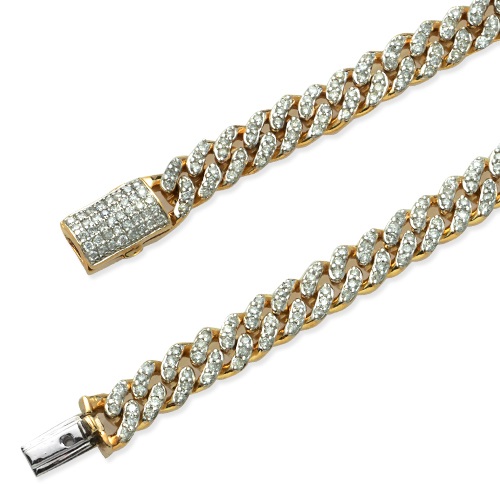 10K Gold Diamond Cuban Bracelet