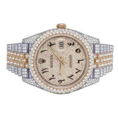 Rolex Datejust II 41MM 18K Everose Steel 126331 Diamond Watch 25.0 Ct