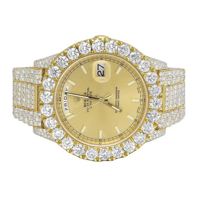 Rolex 18K Yellow Gold Day-Date II 228238 Diamond Watch 35.75 Ct