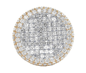 Emerald Cut Concave 13.75CT Diamond Ring 10K Rose-White 29MM