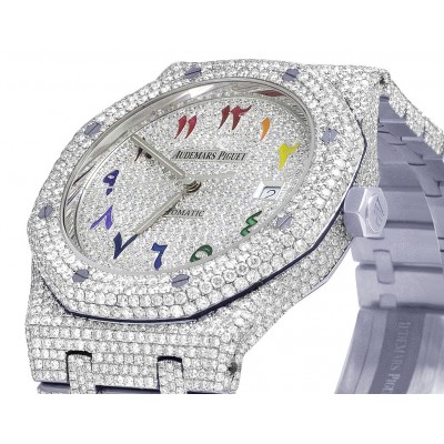 Mens Audemars Piguet Royal Oak 41MM Steel VS Diamond Watch 33.0 Ct