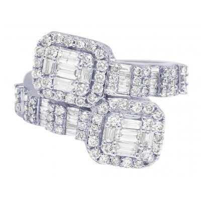 14K White Gold Baguette 2.55CT Diamond Ring
