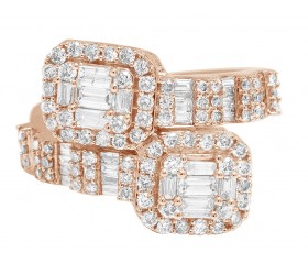 14K Rose Gold Baguette 2.55CT Diamond Ring