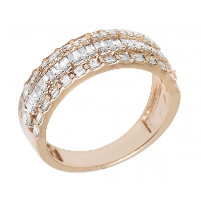 14K Rose Gold 1.5CT Diamond Baguette Band Ring 7MM