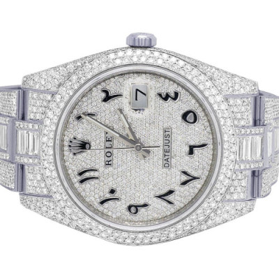 Rolex Datejust II 126300 41MM Steel VS Baguettte Diamond Watch 29.5 Ct