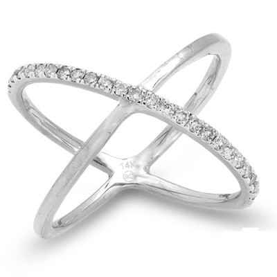 14K Diamond Designer X-Ring (0.25ct)