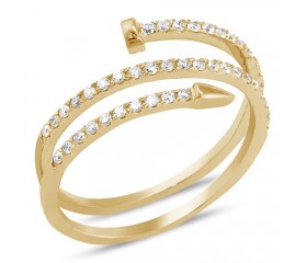 14K Diamond Designer "Nail" Ring (0.35ct)