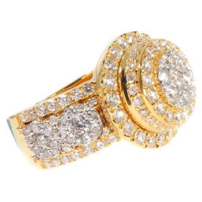 14K Diamond Circle Cluster Ring (3.79ct)