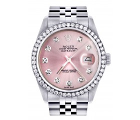 Rolex Datejust 18k White 4cts Diamonds 16233 | 36MM | Pink Dial