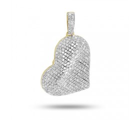 14K Diamond Sideways Heart Pendant