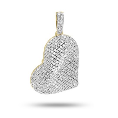 14K Diamond Sideways Heart Pendant