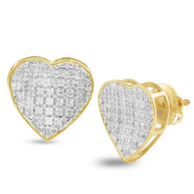 14K Diamond Inverted Heart Earrings