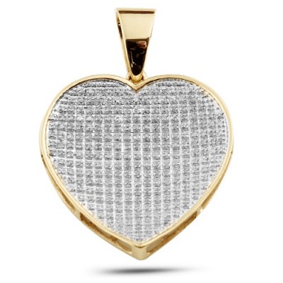 10K Diamond Inverted Heart Pendant
