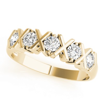 14k Gold Diamond XOXO Wedding Band (0.50ct)