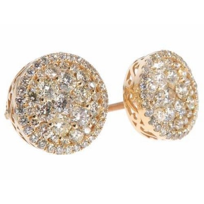 14K Round Diamond Stud Earrings (1.92ct)