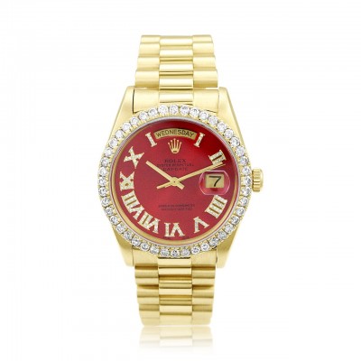Rolex Day-Date 18k Yellow Gold 3.75ct Diamond Watch
