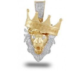 14K Diamond Crown Lion Head (0.35ct)