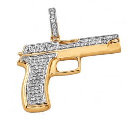 10K Diamond Handgun Pendant (1.00ct)