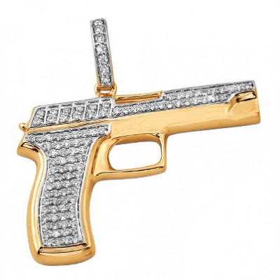 10K Diamond Handgun Pendant (1.00ct)