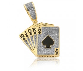 10K Diamond Playing Cards Pendant (0.50ct)