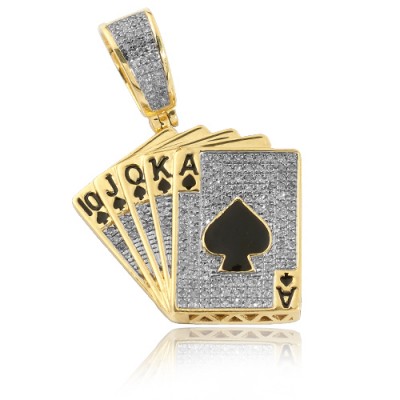 10K Diamond Playing Cards Pendant (0.50ct)