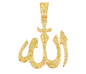 10K Yellow Diamond Allah Pendant (1.35ct)