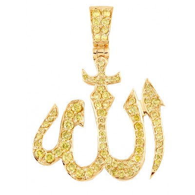 10K Yellow Diamond Allah Pendant (1.35ct)