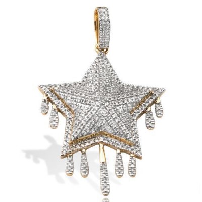 10K Diamond Dripping Star Pendant (0.65ct) 